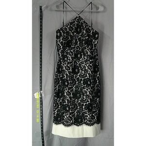 The Limited Scandal Collection Dress Sleeveless Lace Overlay Black White